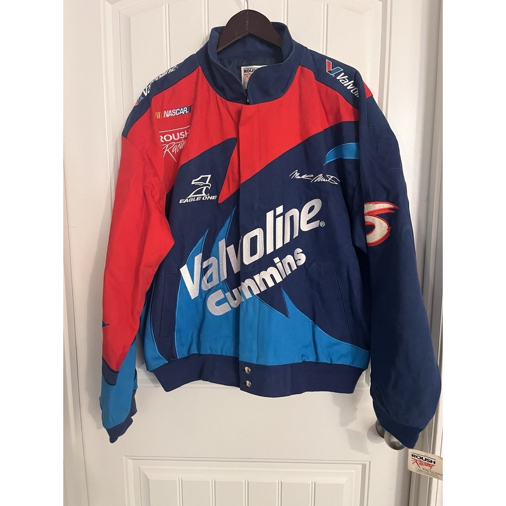 New Vintage 90s Roush Racing Valvoline NASCAR Jacket 6 Cummins Mack Martin Large